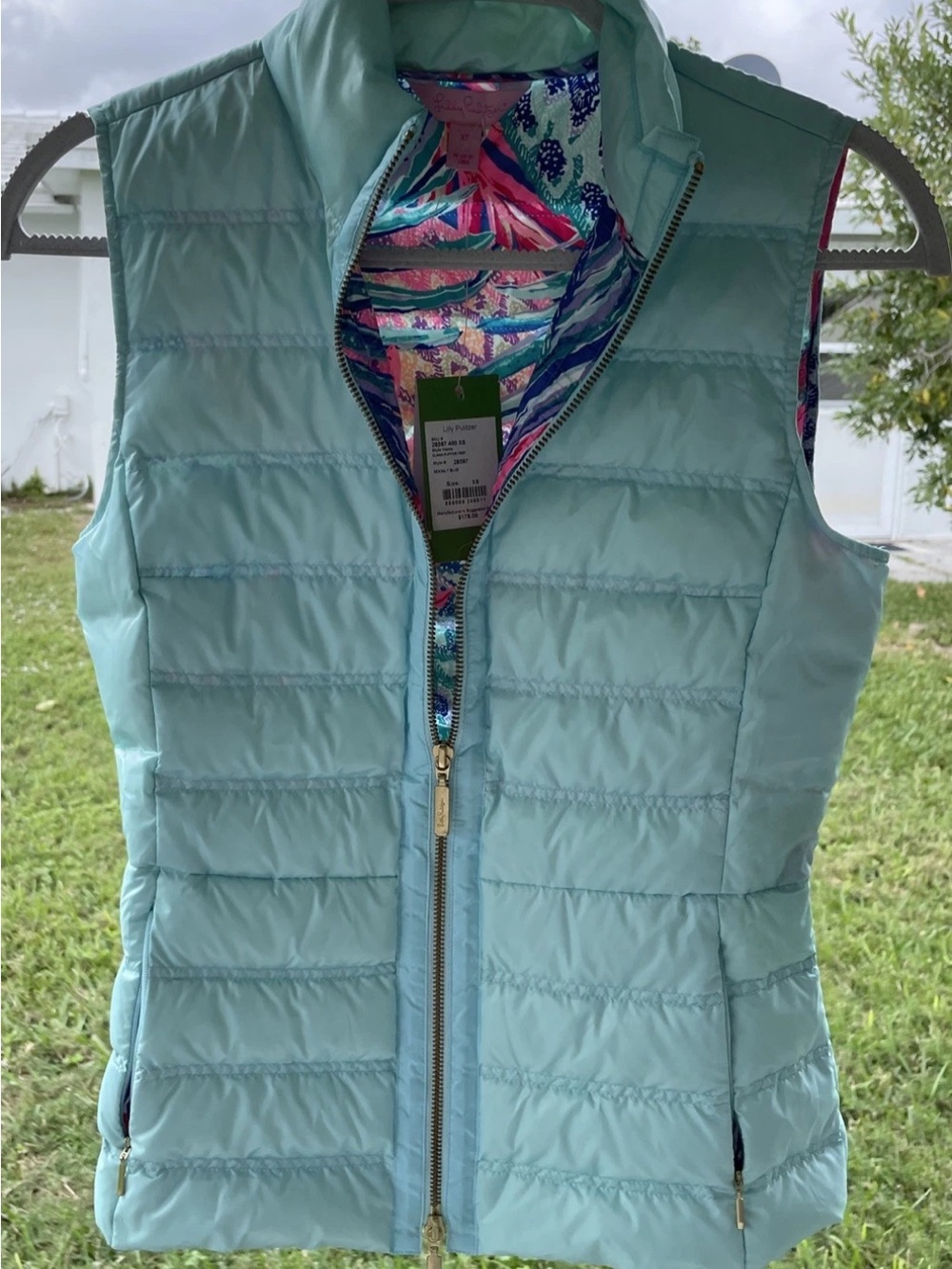 NEW Light Aqua Quilted Puffer Vest - Lilly Pulitzer